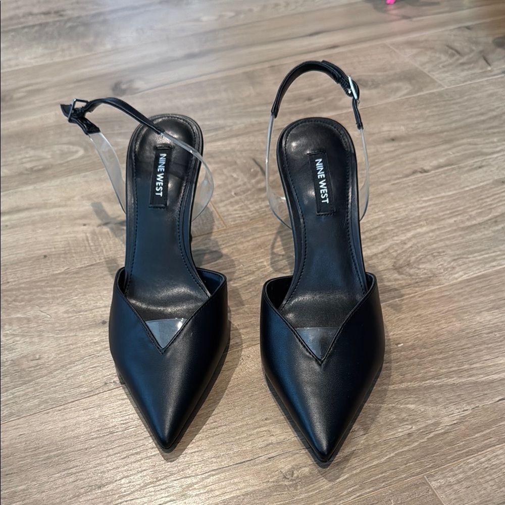 Nine West Black Slingback Heels size 6